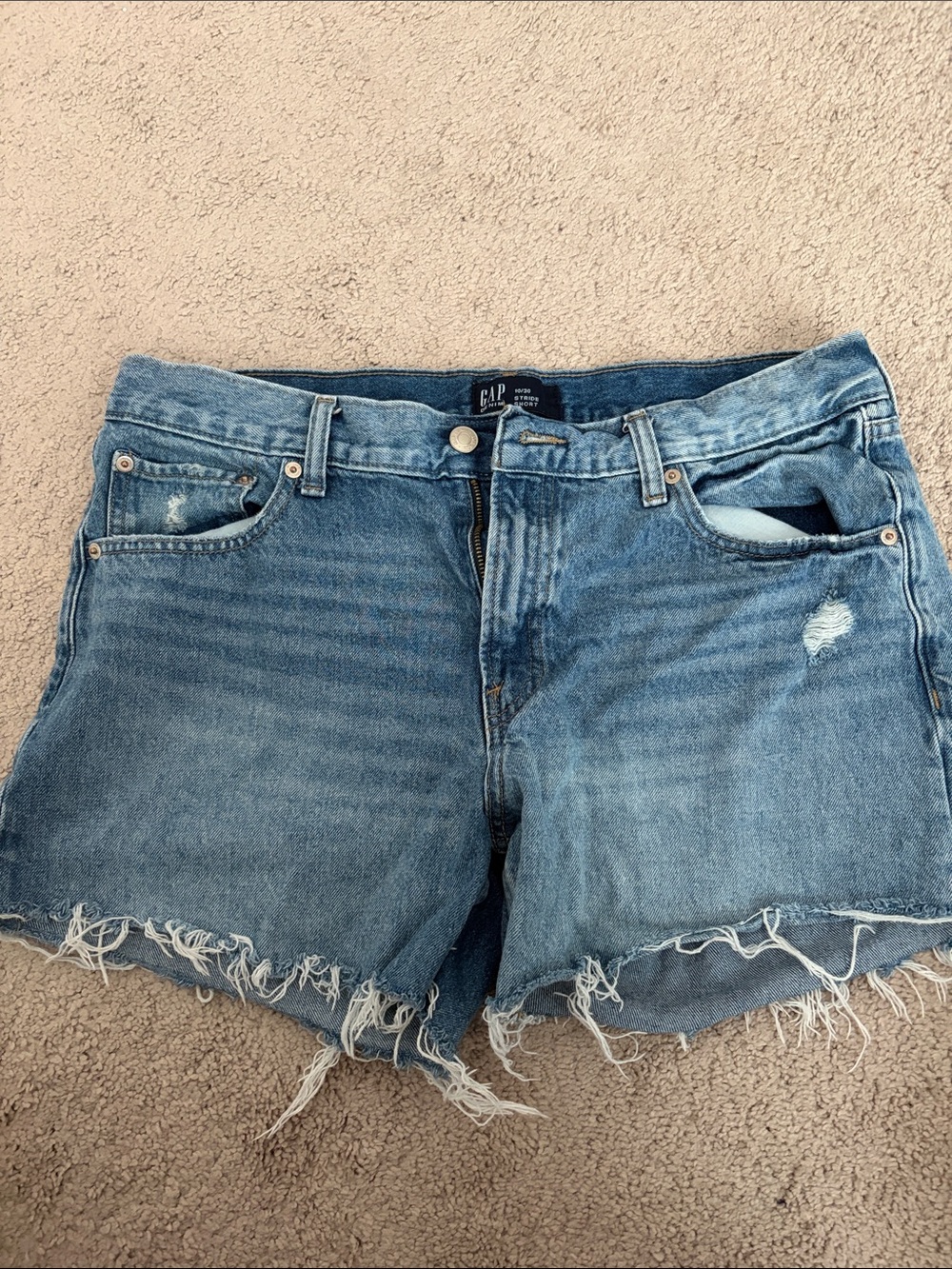 GAP Light Blue Distressed Denim Cutoff Shorts
